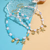 Jewelry Necklace Women's Ocean Style Turquoise Alloy Pendant Electroplating Geometric Design