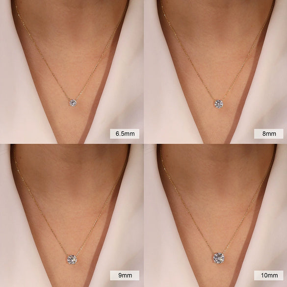 Jewelry Nose Diamond Necklace S925 Sterling Silver 8A Flash Zirconium Clavicle Chain Geometric Style Electroplated O Word Chain