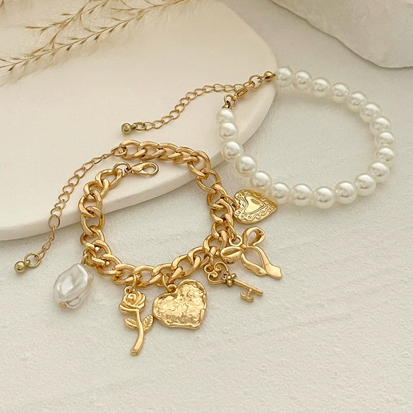 Jewelry Ocean Style Starfish Shell Pendant Bracelet Geometric Electroplating Women's