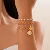 Jewelry Ocean Style Starfish Shell Pendant Bracelet Geometric Electroplating Women's