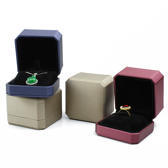 Jewelry Octagonal Packaging Box Pu Brushed Leather