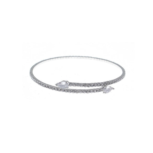 Jewelry Open Elastic Bracelet Rhinestone Highgrade Zircon Set With Diamonds Sweet Geometric Style