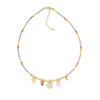Jewelry Organic Glass Geometric Smiley Face Hand Knitted Necklace Pendant For Women