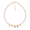 Jewelry Organic Glass Geometric Smiley Face Hand Knitted Necklace Pendant For Women