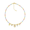Jewelry Organic Glass Geometric Smiley Face Hand Knitted Necklace Pendant For Women