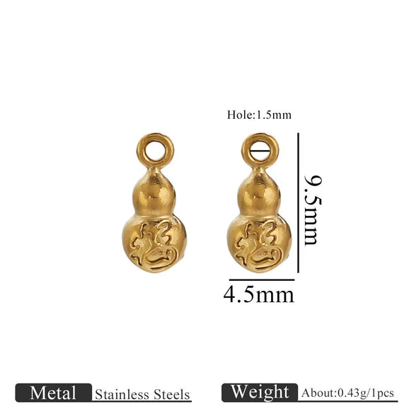 Jewelry Ornament Vacuum Gold Plated Stainless Steel Chili Gourd Pendant Accessories For Earrings Bracelet