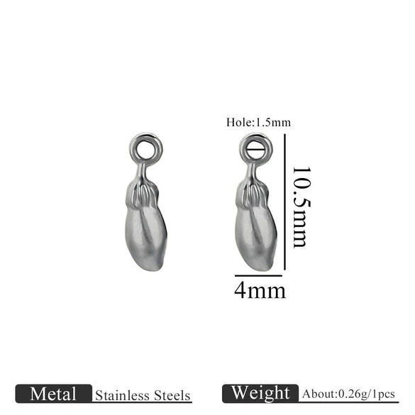 Jewelry Ornament Vacuum Gold Plated Stainless Steel Chili Gourd Pendant Accessories For Earrings Bracelet