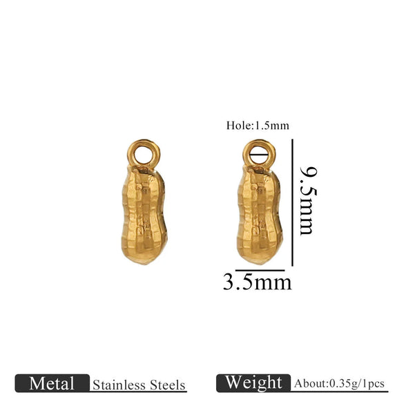 Jewelry Ornament Vacuum Gold Plated Stainless Steel Chili Gourd Pendant Accessories For Earrings Bracelet