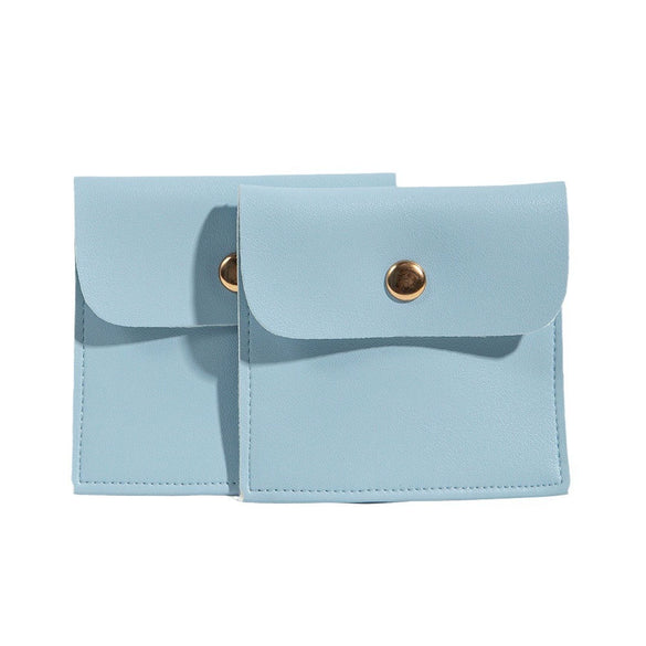 Jewelry Packaging Bag Pu Leather Flap Snap Pocket Embossing Style