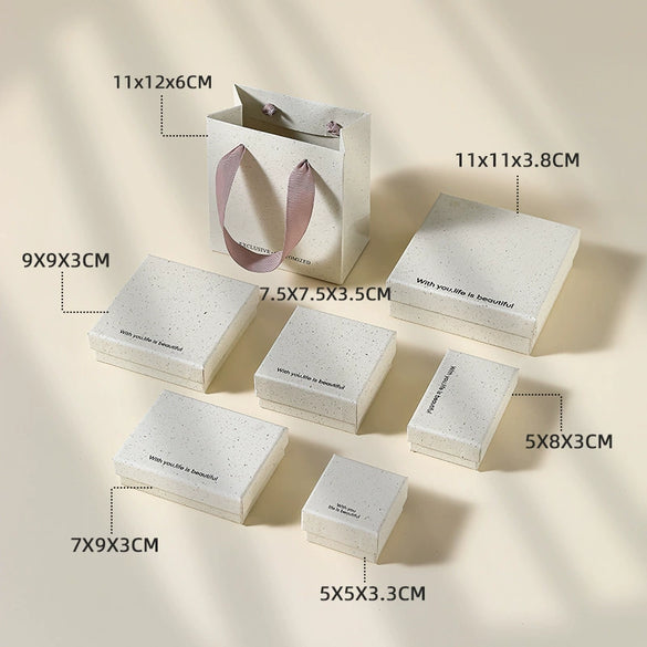Jewelry Packaging Box With Regenerated Texture Cover Made Of Paper And Cardboard For Rings Necklaces And Bracelets