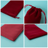 Jewelry Packaging Storage Bag Wine Red Drawstring Fluff Cloth Printing