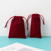 Jewelry Packaging Storage Bag Wine Red Drawstring Fluff Cloth Printing