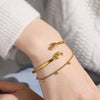 Jewelry Palmshaped 316L Stainless Steel Bracelet Electroplating Simple Geometric Style