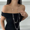 Jewelry Pearl Beaded Alloy Clavicle Chain Set U Shape Electroplating