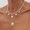Jewelry Pearl Beaded Copper Alloy U Shaped Pendant Clavicle Chain Electroplated For Women Vacation Style
