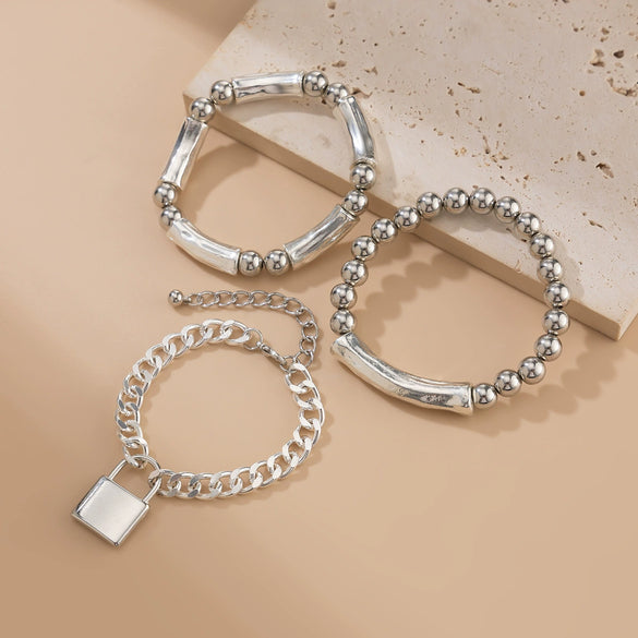 Jewelry Pearl Beaded Heart Shape Hollow Minimalist Electroplated Women's Bracelet