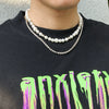 Jewelry Pearl Chain Necklace Geometric Stitching Trendy Double Layer Clavicle Chain For Men