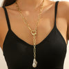 Jewelry Pearl Long Yshaped Necklace Geometric Twisted Chain