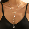 Jewelry Pearl Long Yshaped Necklace Geometric Twisted Chain