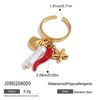 Jewelry Pearl Ring And Niche Bracelet Titanium Steel Stainless Steel Fish Pattern Electroplating For Women