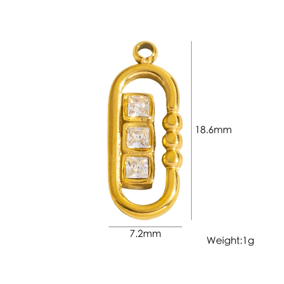 Jewelry Pendant Accessories Stainless Steel Geometric Paper Clip Shape Vacuum Furnace Plating
