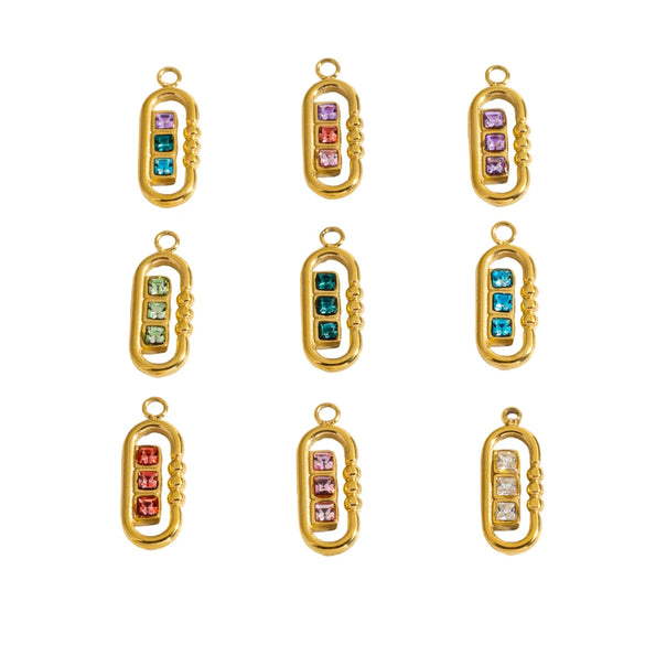 Jewelry Pendant Accessories Stainless Steel Geometric Paper Clip Shape Vacuum Furnace Plating