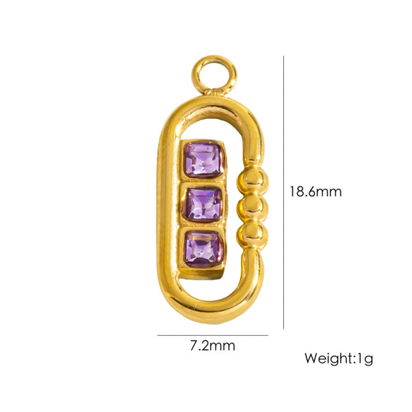 Jewelry Pendant Accessories Stainless Steel Geometric Paper Clip Shape Vacuum Furnace Plating