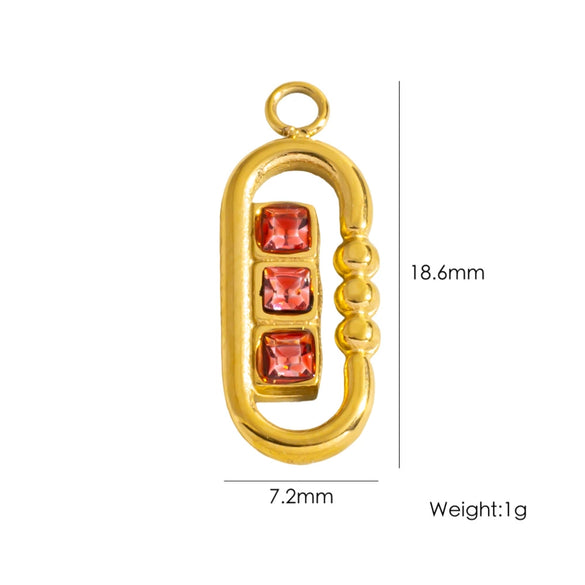 Jewelry Pendant Accessories Stainless Steel Geometric Paper Clip Shape Vacuum Furnace Plating