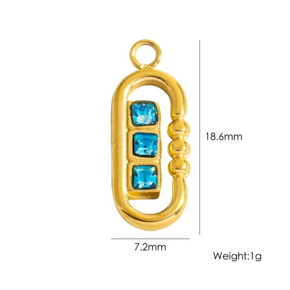 Jewelry Pendant Accessories Stainless Steel Geometric Paper Clip Shape Vacuum Furnace Plating