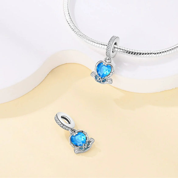 Jewelry Pendant Beads Fairy Tale Town Series Dream Castle Unicorn Silver Plated Dripping Oil Design