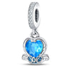 Jewelry Pendant Beads Fairy Tale Town Series Dream Castle Unicorn Silver Plated Dripping Oil Design