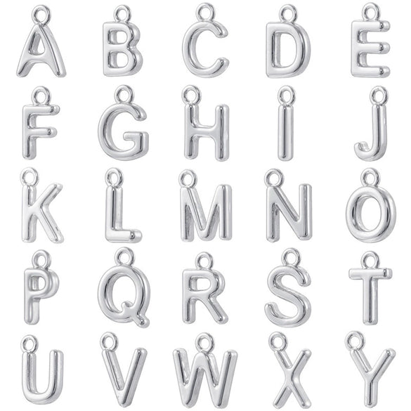 Jewelry Pendant Copper English Letter Flat Circle Glossy Handmade Electroplated