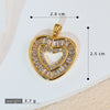 Jewelry Pendant Copper Heart Shape 18K Gold Plated Micro Inlaid Zircon Handmade