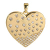 Jewelry Pendant Copper Heart Shape 18K Gold Plated Micro Inlaid Zircon Handmade