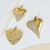 Jewelry Pendant Copper Heart Shape 18K Gold Plated Micro Inlaid Zircon Handmade
