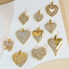 Jewelry Pendant Copper Heart Shape 18K Gold Plated Micro Inlaid Zircon Handmade