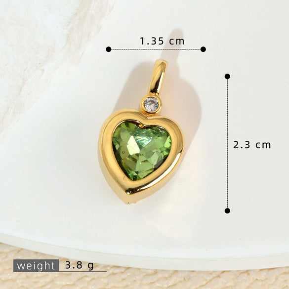 Jewelry Pendant Copper Heart Shaped Electroplated Colored Zirconium Love Design