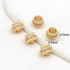 Jewelry Pendant Copper 18K Real Gold Microinlaid White Zircon Gear Fortune Bead Electroplating Versatile Minimalist