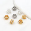Jewelry Pendant Copper 18K Real Gold Microinlaid White Zircon Gear Fortune Bead Electroplating Versatile Minimalist
