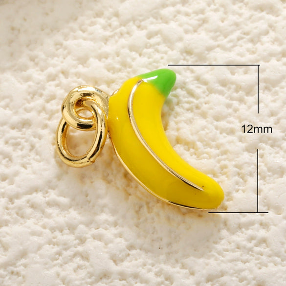 Jewelry Pendant Copper Sweet Fruit Style With Oil Dripping Design And Apple Pattern