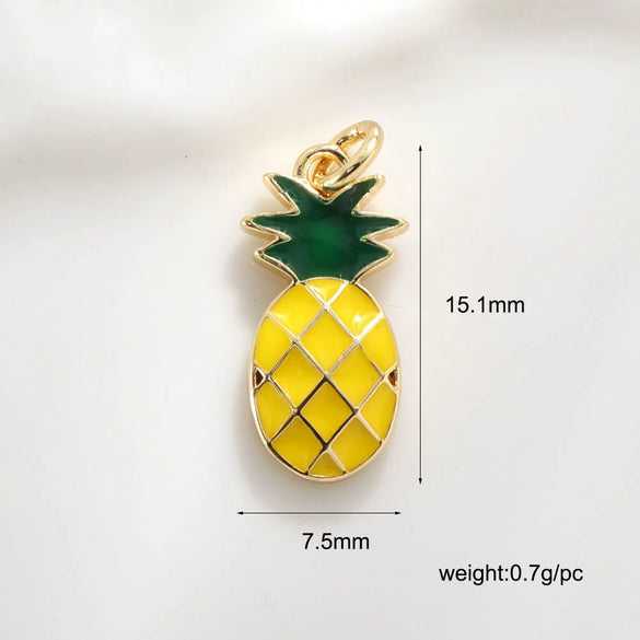 Jewelry Pendant Copper Sweet Fruit Style With Oil Dripping Design And Apple Pattern
