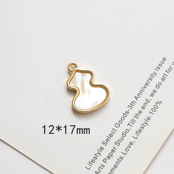 Jewelry Pendant Earrings Necklace Copperclad Gold Inlaid Acrylic Imitation Motherofpearl Butterfly Moon Gourd Diy Handmade Electroplated Geometric Style