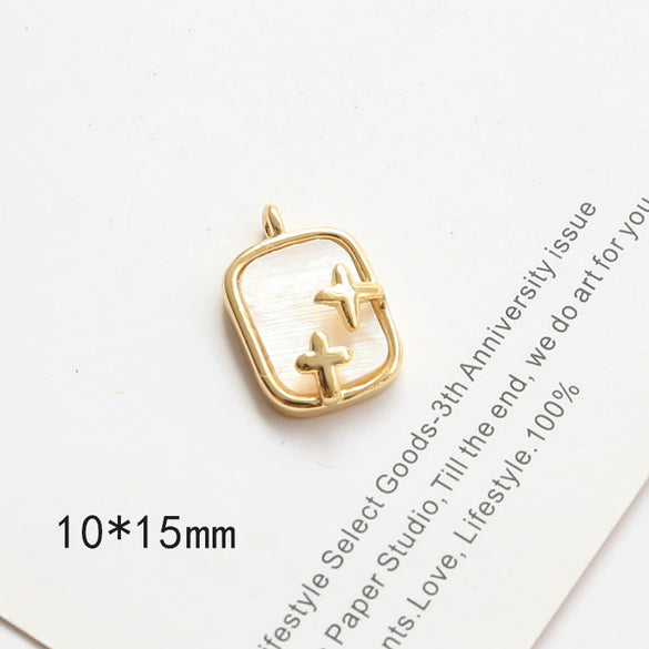 Jewelry Pendant Earrings Necklace Copperclad Gold Inlaid Acrylic Imitation Motherofpearl Butterfly Moon Gourd Diy Handmade Electroplated Geometric Style