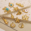 Jewelry Pendant Marine Series Stainless Steel Electroplated Seahorse Crab
