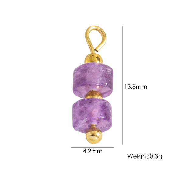 Jewelry Pendant Natural Stone Pearl Stainless Steel Geometric Electroplated Handmade