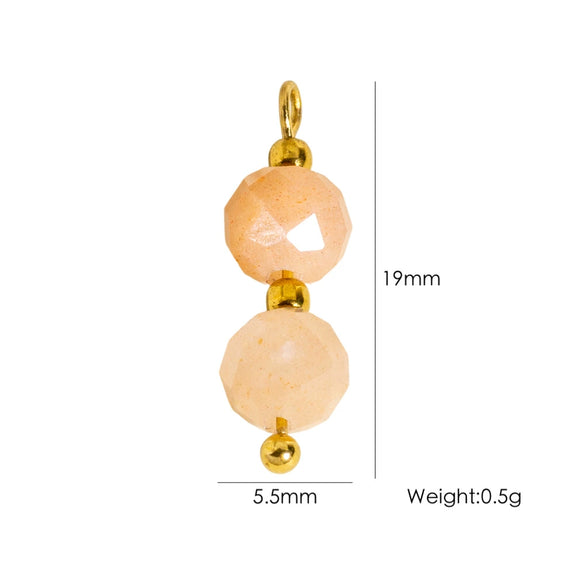 Jewelry Pendant Natural Stone Pearl Stainless Steel Geometric Electroplated Handmade