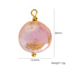Jewelry Pendant Natural Stone Pearl Stainless Steel Geometric Electroplated Handmade