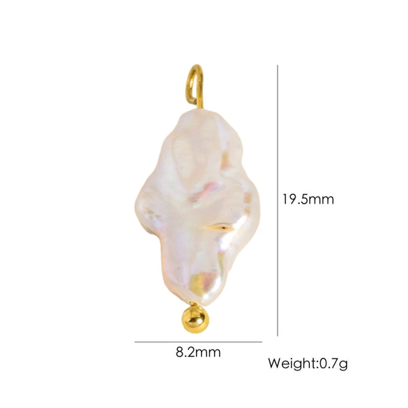 Jewelry Pendant Natural Stone Pearl Stainless Steel Geometric Electroplated Handmade