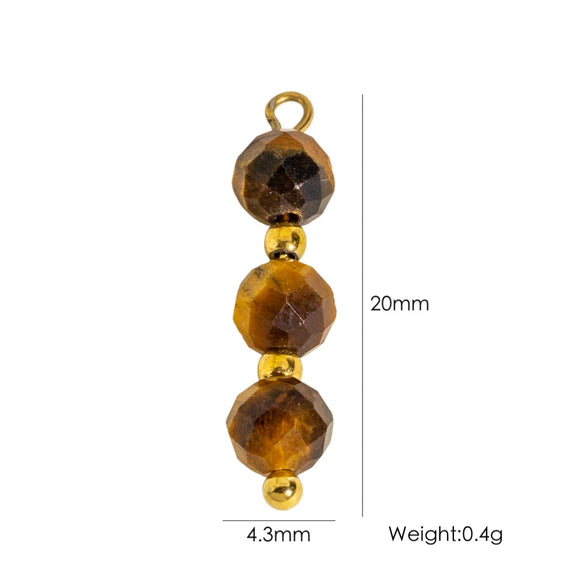 Jewelry Pendant Natural Stone Pearl Stainless Steel Geometric Electroplated Handmade