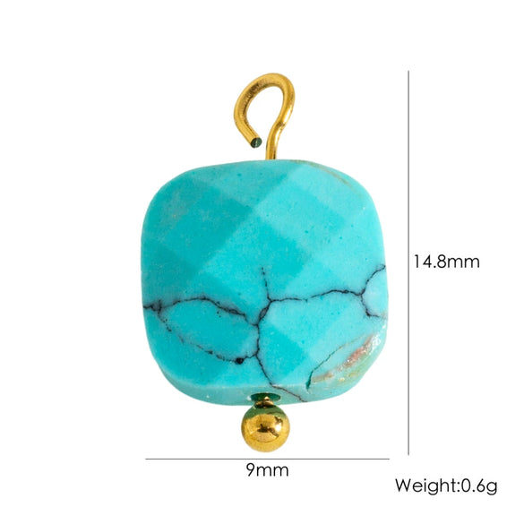 Jewelry Pendant Natural Stone Pearl Stainless Steel Geometric Electroplated Handmade